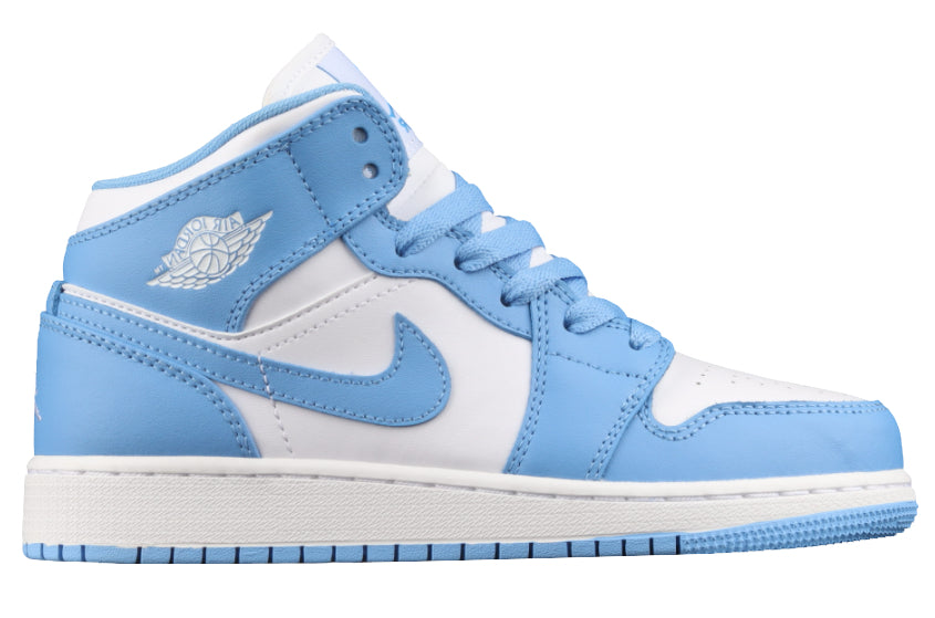 Air Jordan 1 Mid University Blue White Shoes