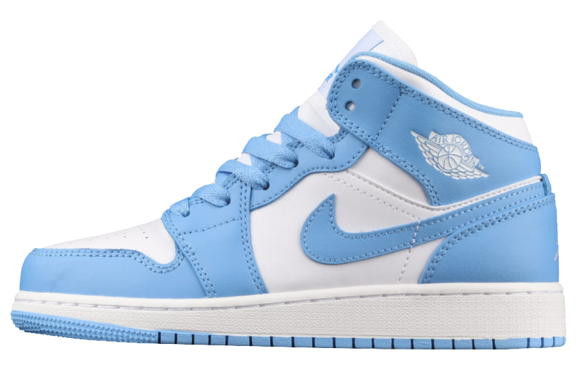 Air Jordan 1 Mid University Blue White Shoes