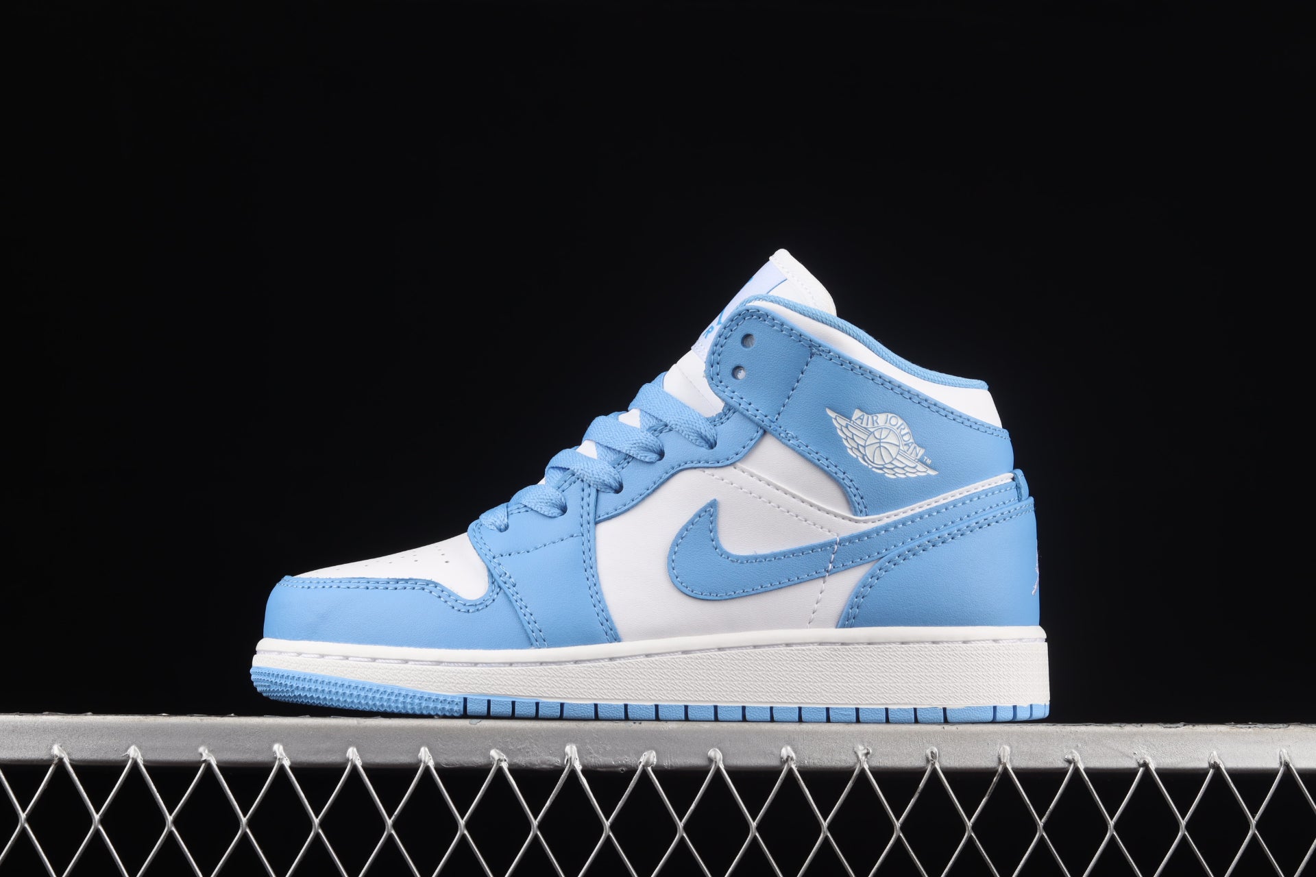 Air Jordan 1 Mid University Blue White Shoes