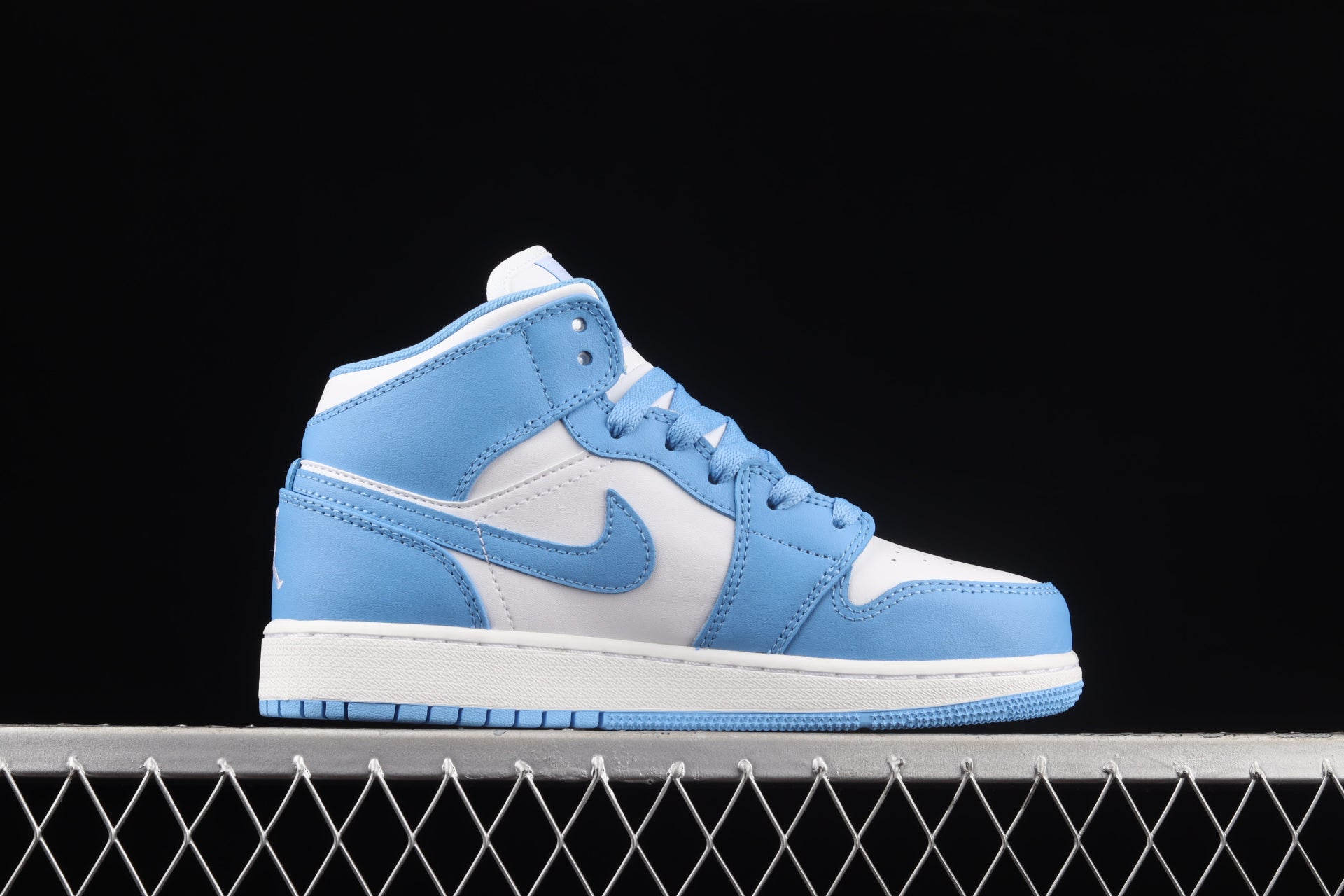 Air Jordan 1 Mid University Blue White Shoes