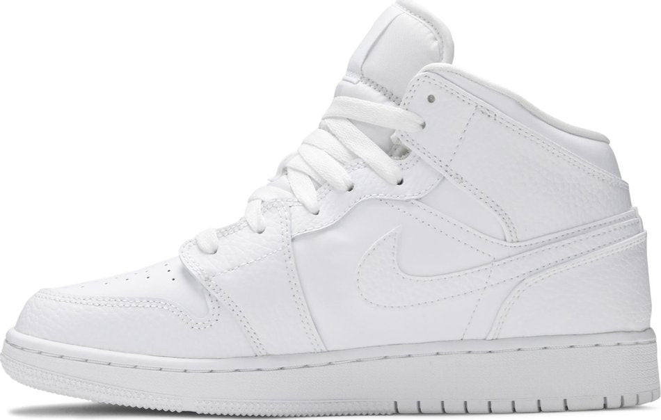 Air Jordan 1 Mid GS Triple White