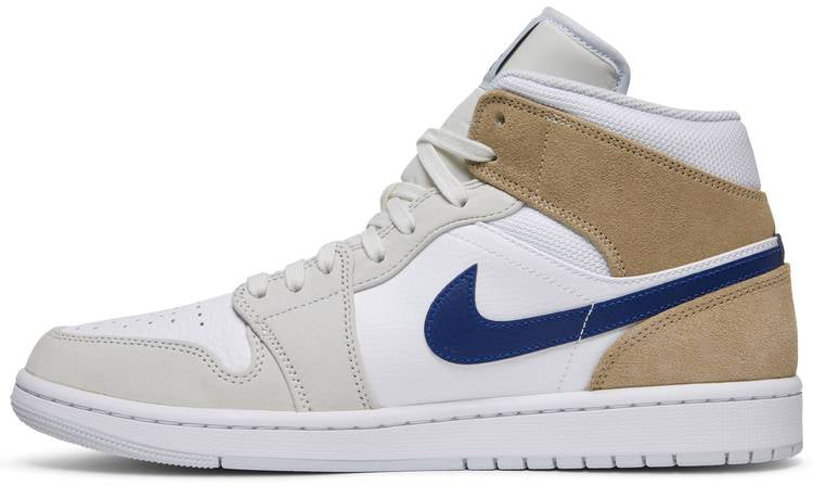 Air Jordan 1 Mid White Khaki Blue Void