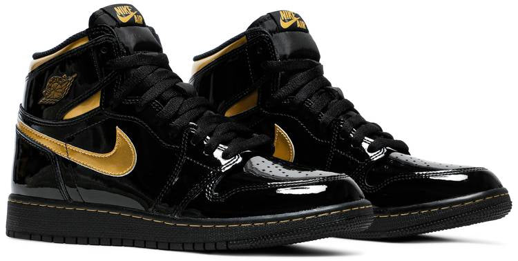 Air Jordan 1 Retro High OG Black Gold Patent