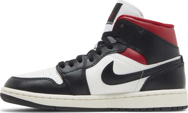 Wmns Air Jordan 1 Mid Black Sail Gym Red