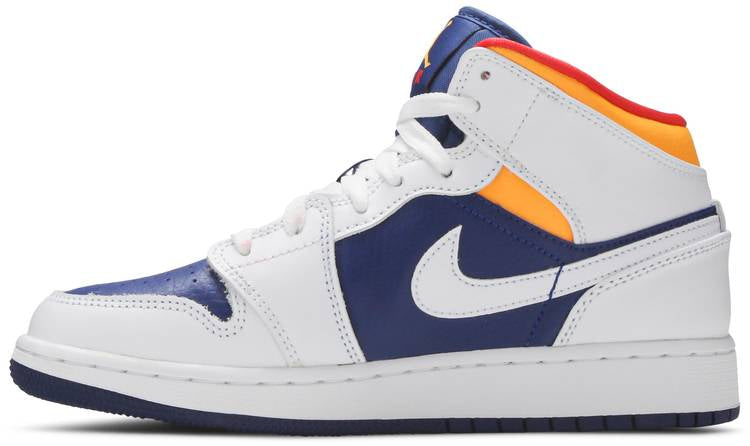 Air Jordan 1 Mid GS White Deep Royal Blue