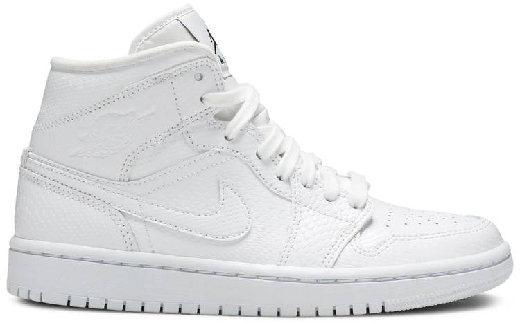 Air Jordan 1 Mid White Snakeskin