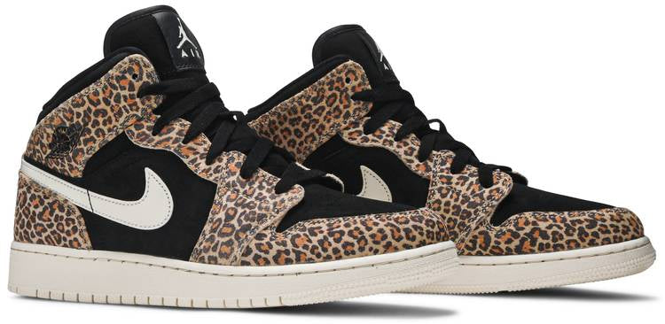 Air Jordan 1 Mid SE GS Leopard