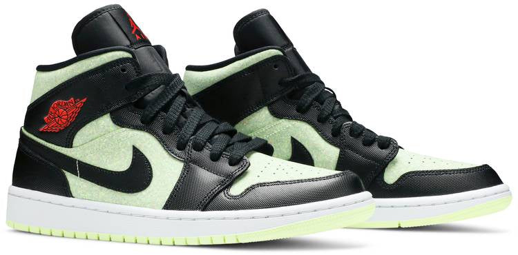 Wmns Air Jordan 1 Mid SE Black Barely Volt