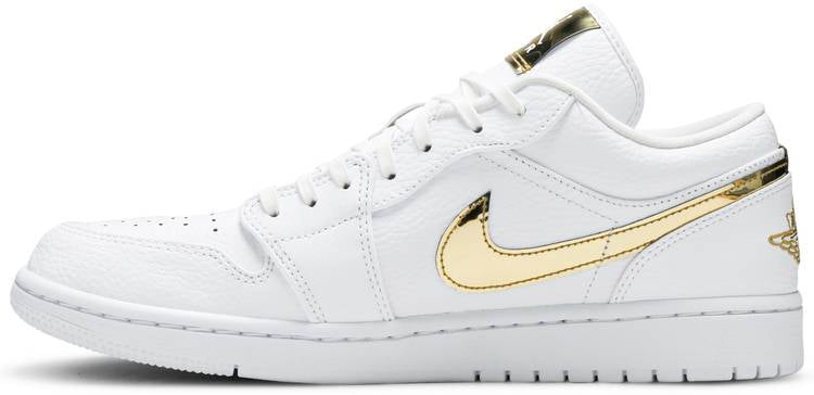 Wmns Air Jordan 1 Retro Low White Metallic Gold