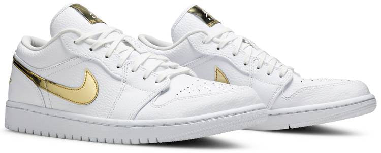 Wmns Air Jordan 1 Retro Low White Metallic Gold