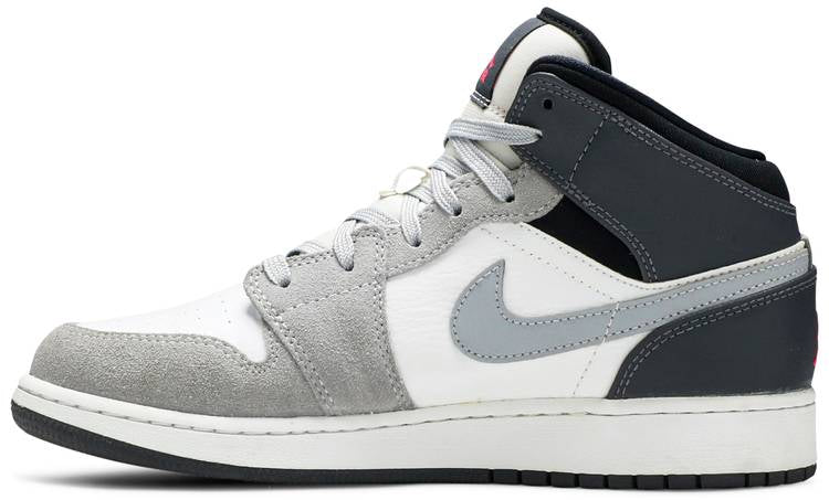 Air Jordan 1 Mid White Grey Hyper Pink